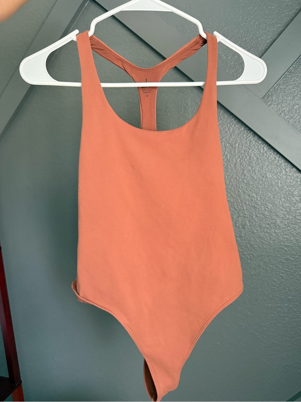 ALO Yoga Rust Orange Scoop-Back Bodysuit Top